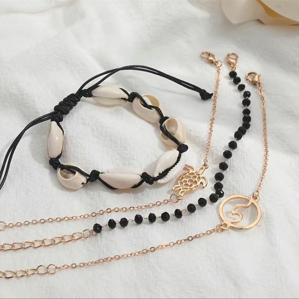 4 pcs Ocean Theme Stackable Bracelet - Jewelry for Summer Beach Or Vacation - Picture 5 of 6